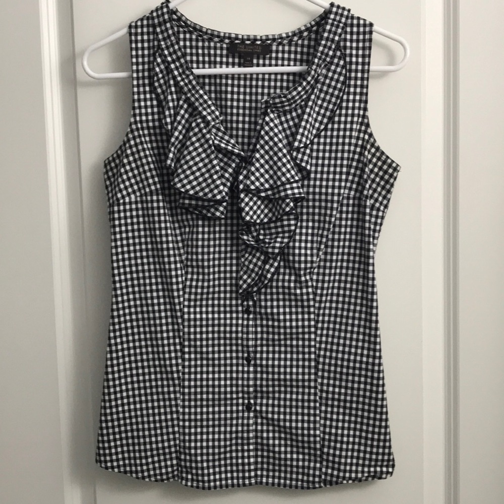 The limited black and white xs gingham blouse